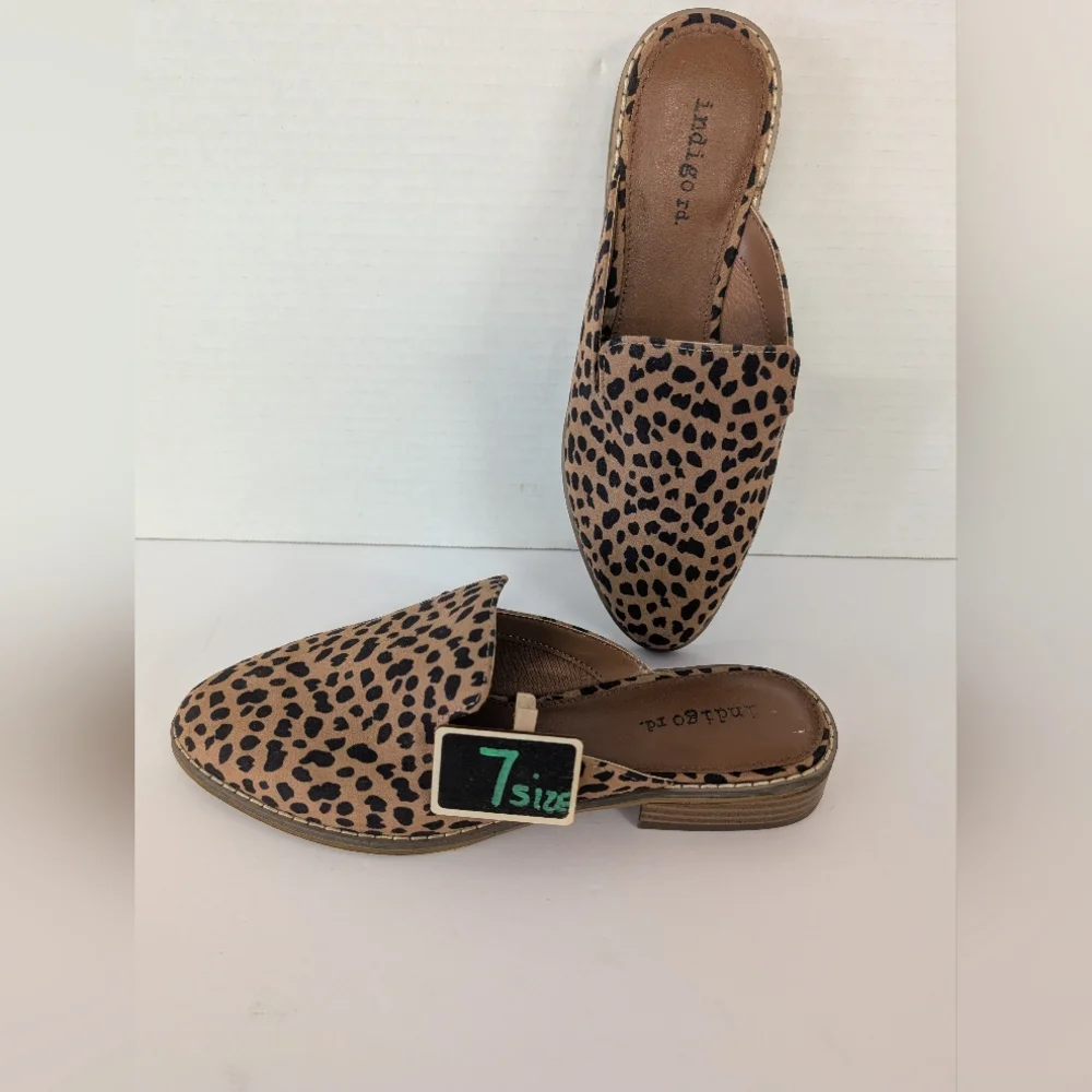 Indigo Animal Print Women's Mules Size 7 NWT - Picture 1 of 5